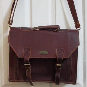 NWOT Handmade World Leather Messenger Laptop Briefcase Bag